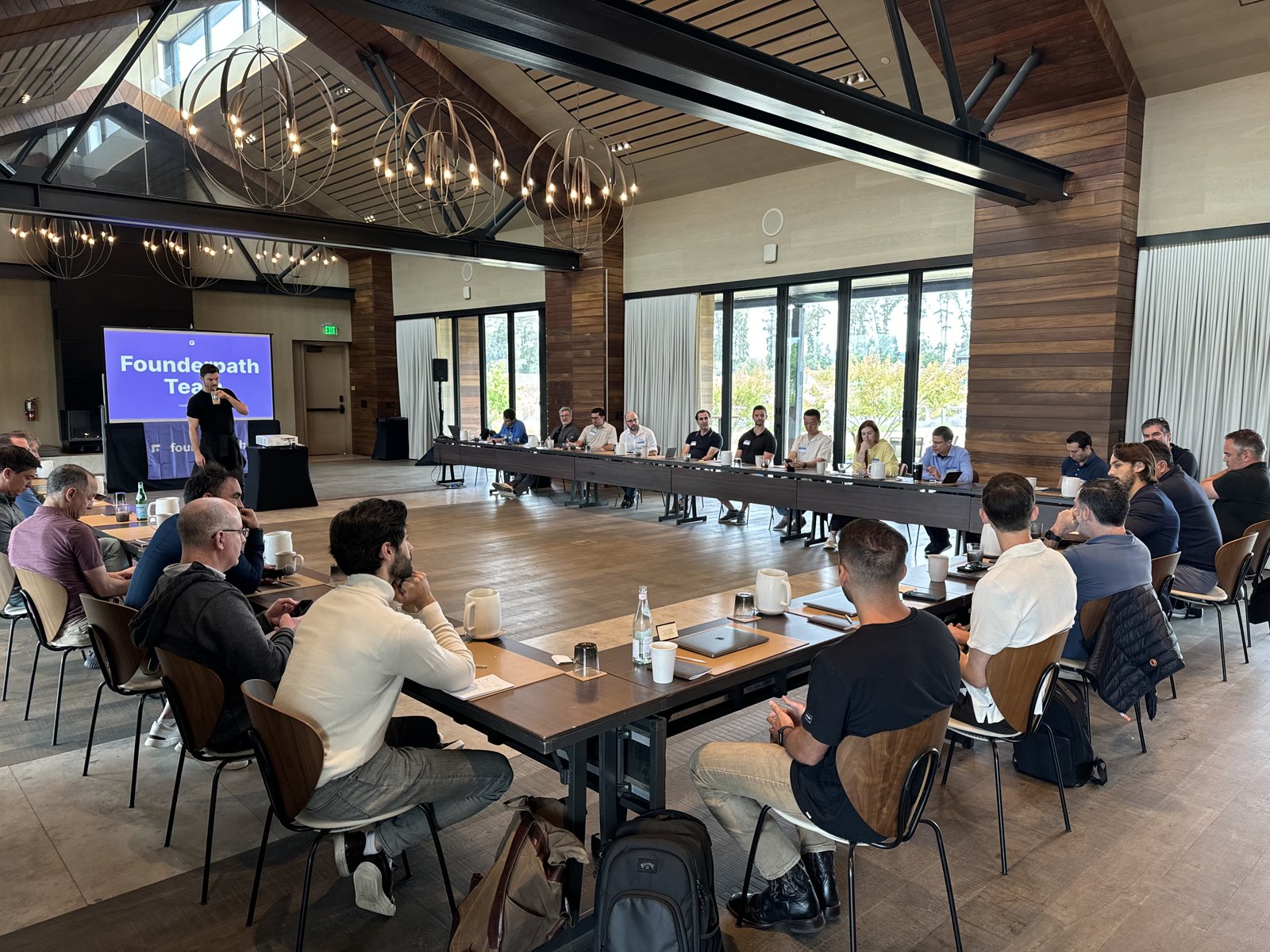 The Founderpath team presenting to founders during a session